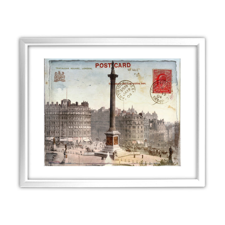 Trafalgar Square, London 11x14 Framed Print (White)