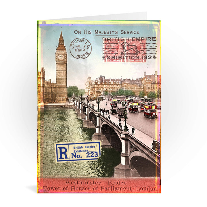 Westminster Bridge, London Greeting Card 7x5