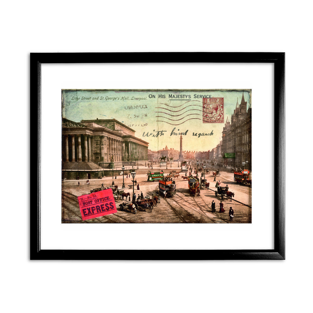 Lime Street and St Georges Hall, Liverpool - Art Print