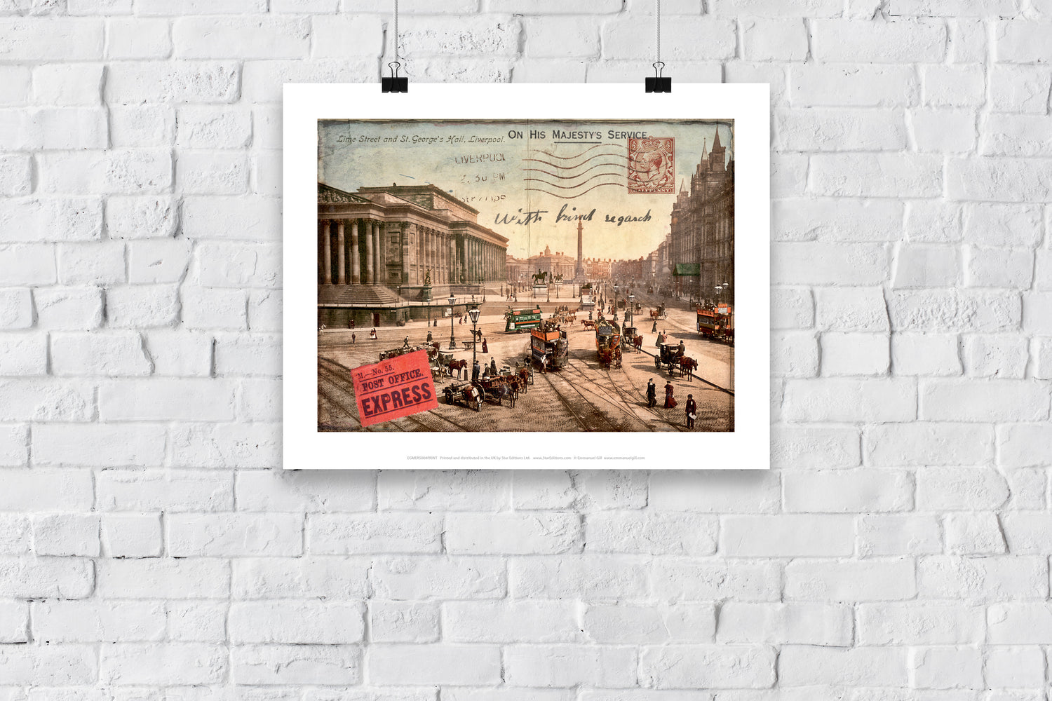 Lime Street and St Georges Hall, Liverpool - Art Print