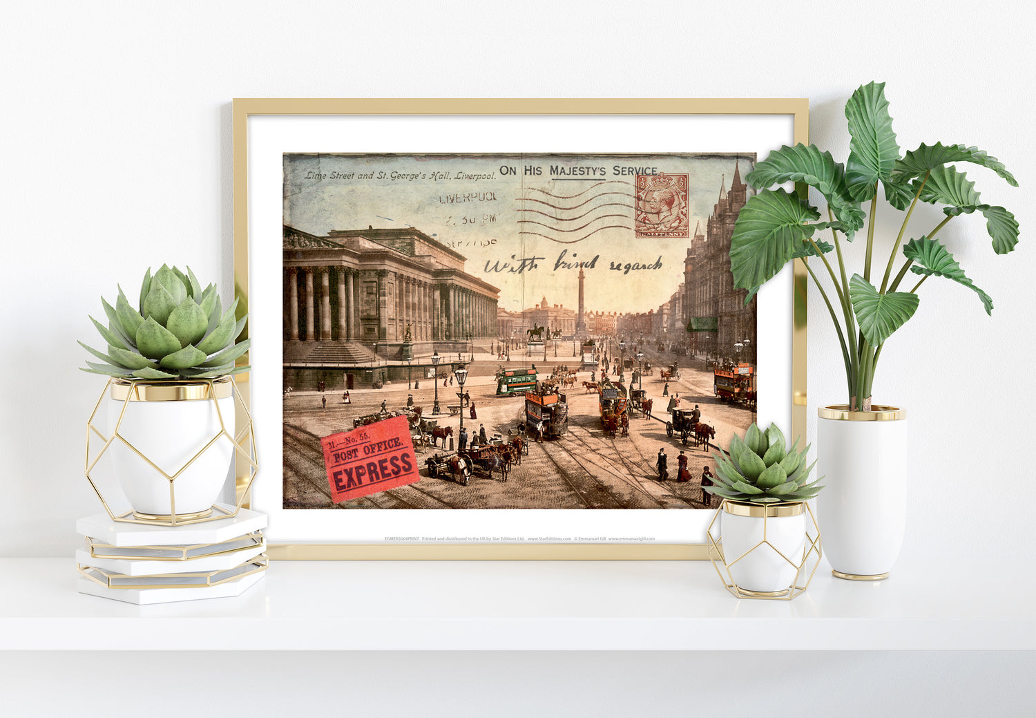 Lime Street and St Georges Hall, Liverpool - Art Print