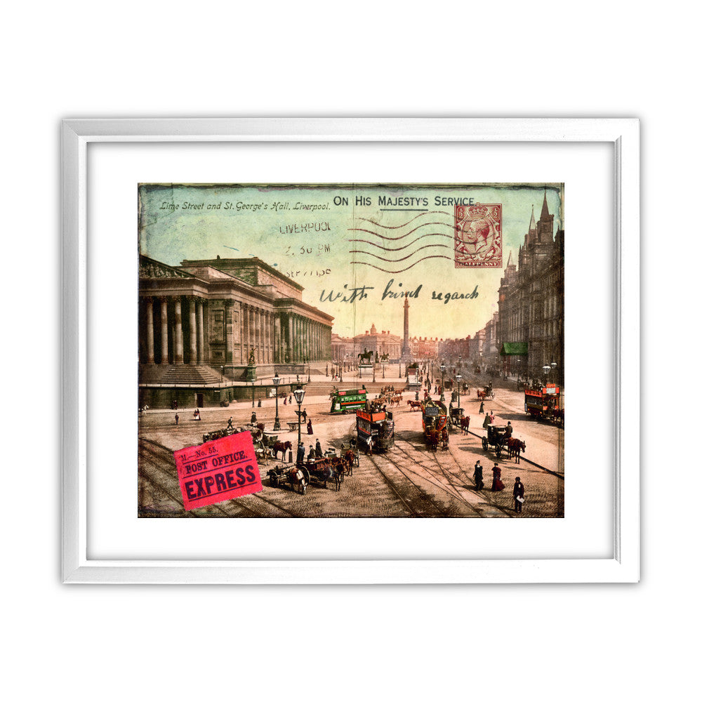 Lime Street and St Georges Hall, Liverpool - Art Print