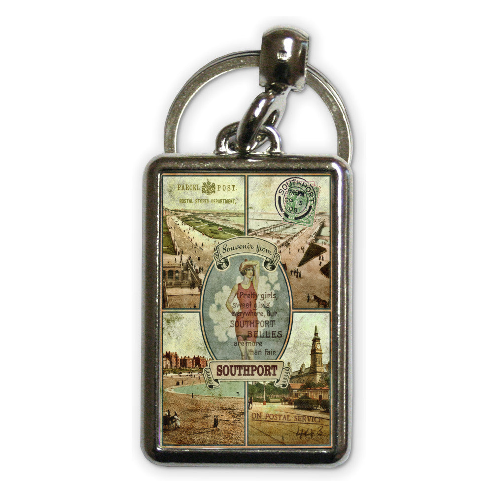 Southport, Lancashire Metal Keyring