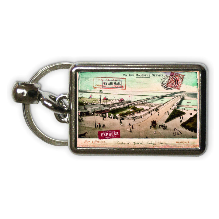 Southport Pier and Pavilion, Lancashire Metal Keyring