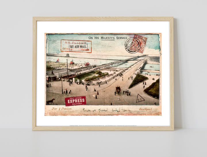 Southport Pier and Pavilion, Lancashire - Art Print