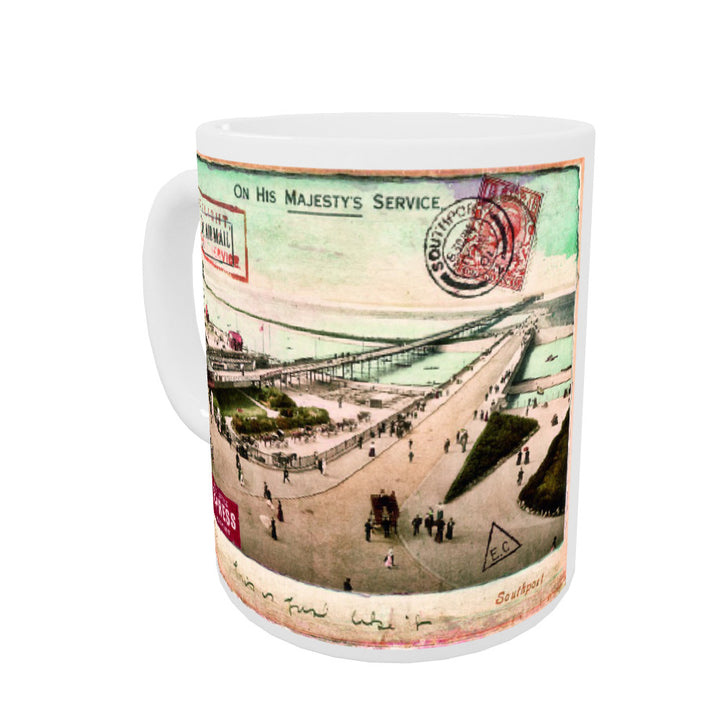 Southport Pier and Pavilion, Lancashire Coloured Insert Mug