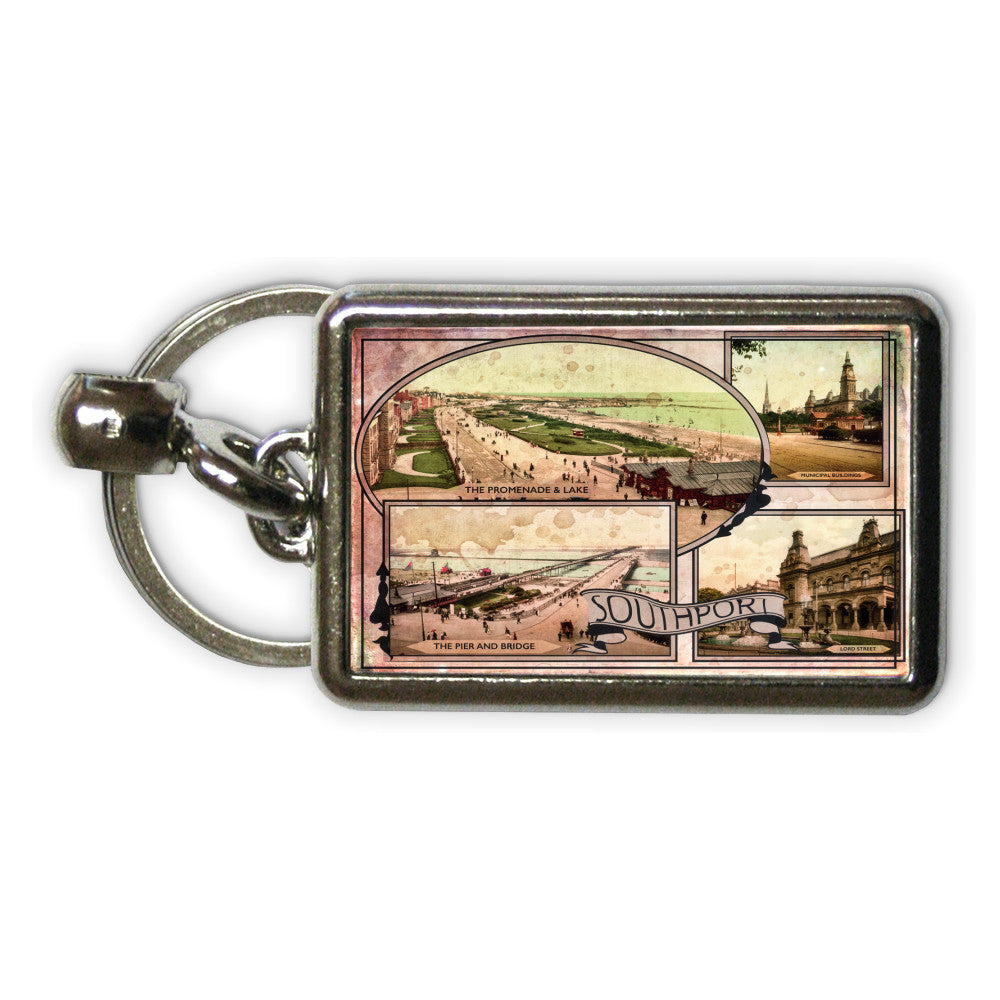 Southport, Lancashire Metal Keyring