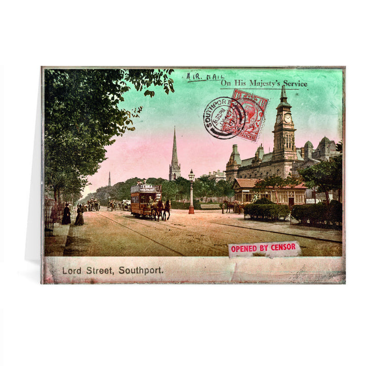 Lord Street, Southport, Lancashire Greeting Card 7x5