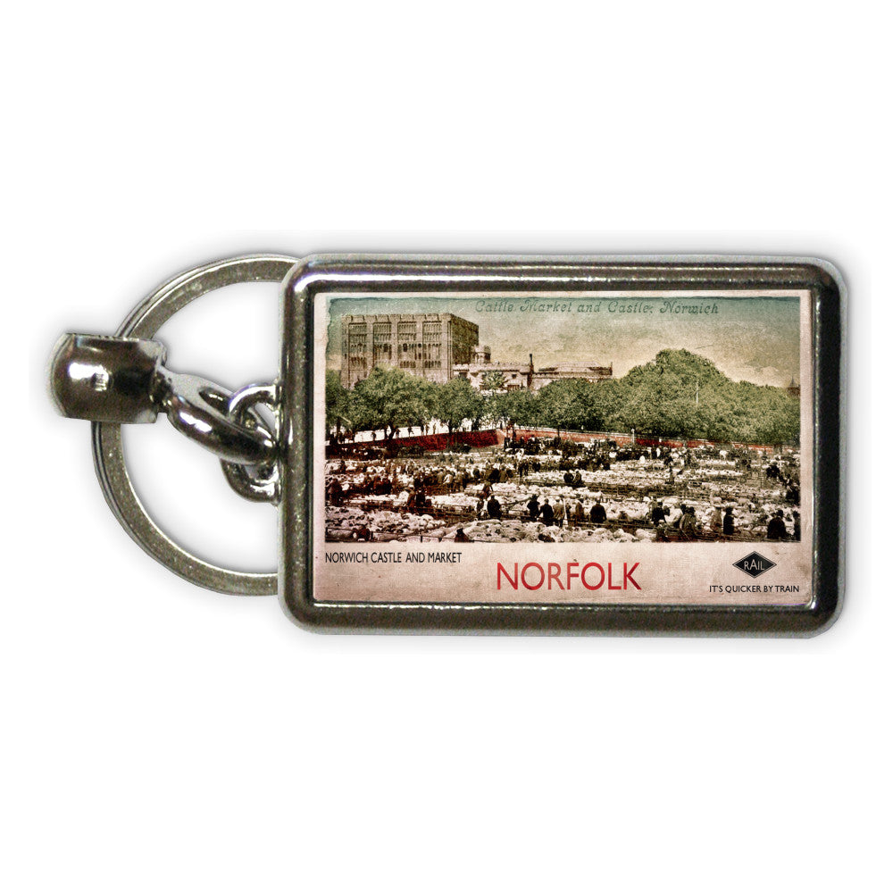 Norwich Castle and Market Metal Keyring
