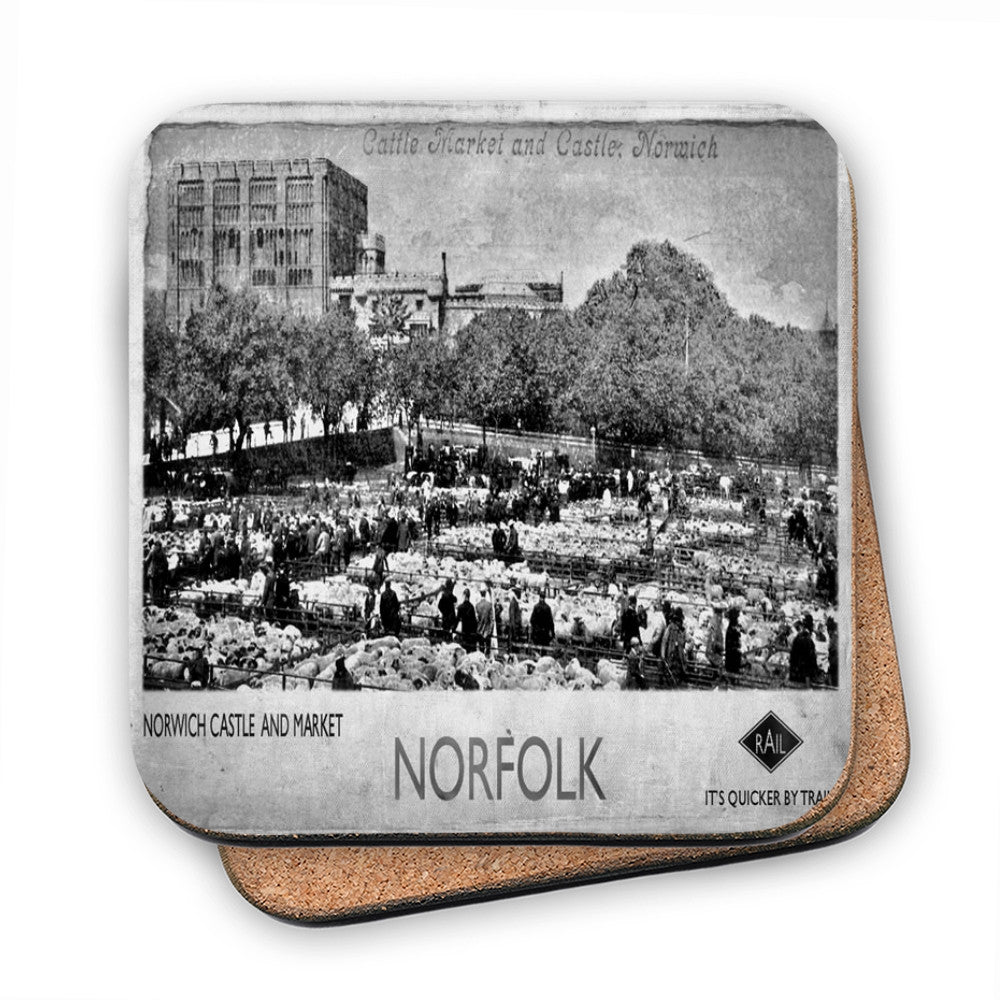 Norwich Castle and Market MDF Coaster