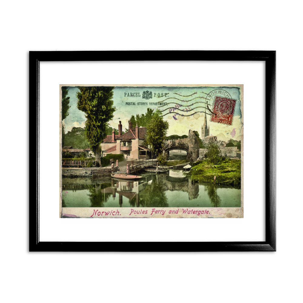 Poules Ferry and Watergate, Norwich - Art Print