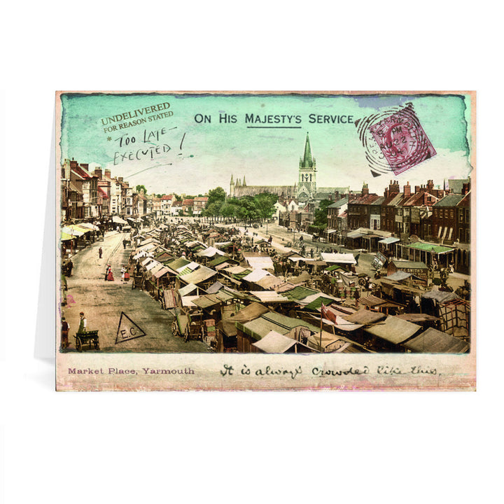 Market Place, Great Yarmouth Greeting Card 7x5