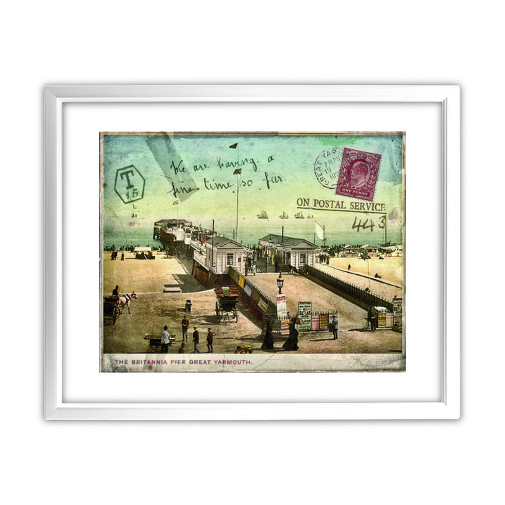 Britannia Pier, Great Yarmouth 11x14 Framed Print (White)