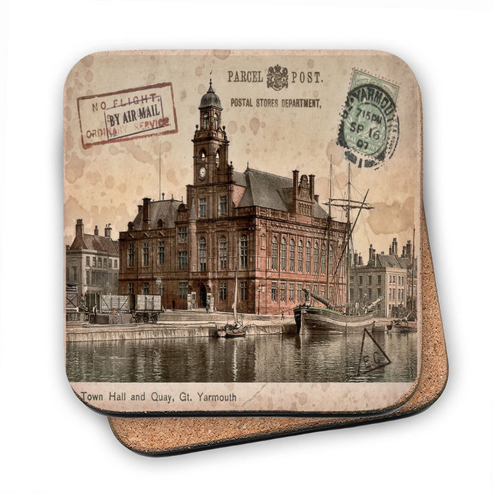 Town Hall and Quay, Great Yarmouth MDF Coaster