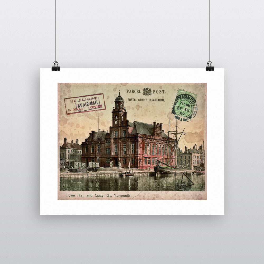 Town Hall and Quay, Great Yarmouth 90x120cm Fine Art Print
