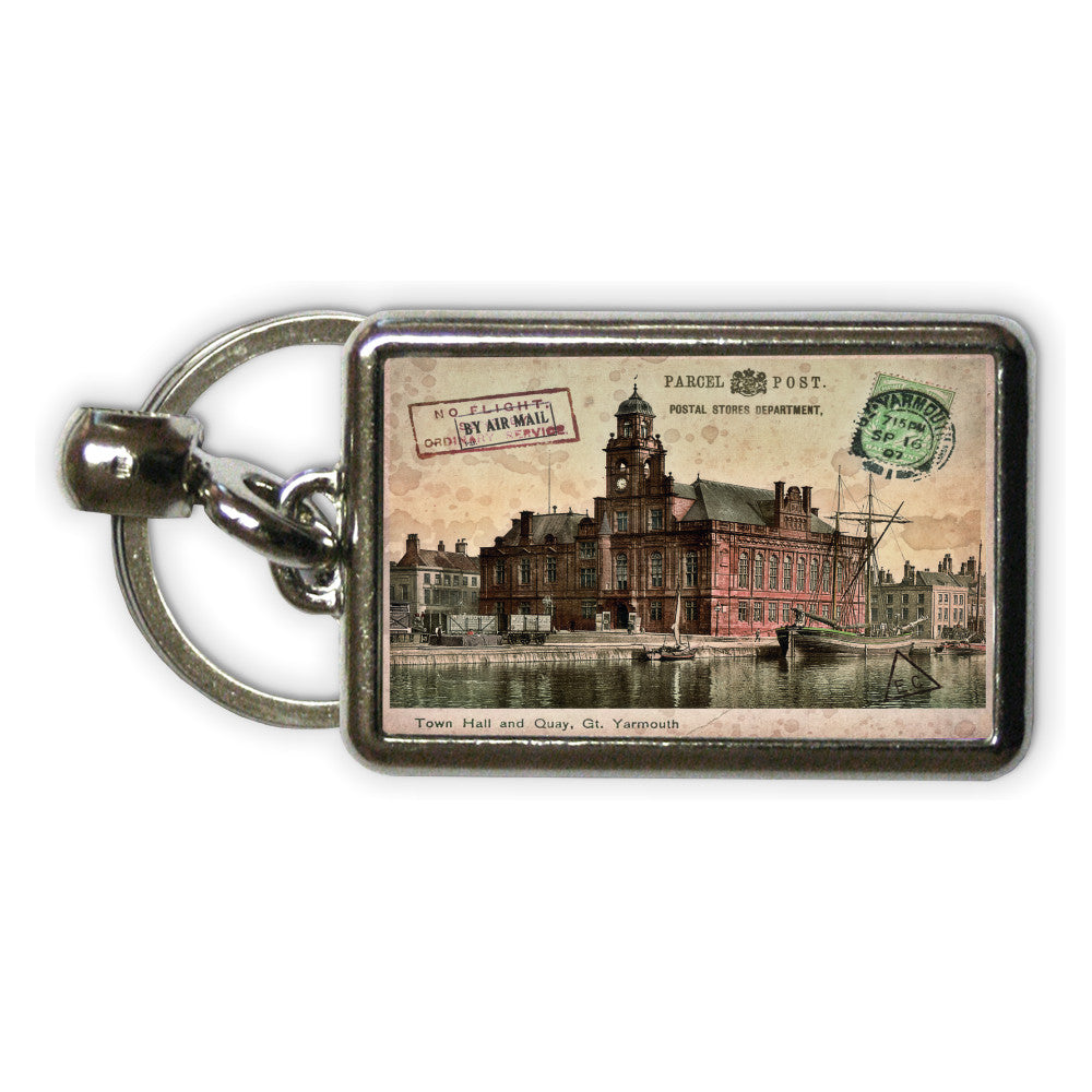 Town Hall and Quay, Great Yarmouth Metal Keyring