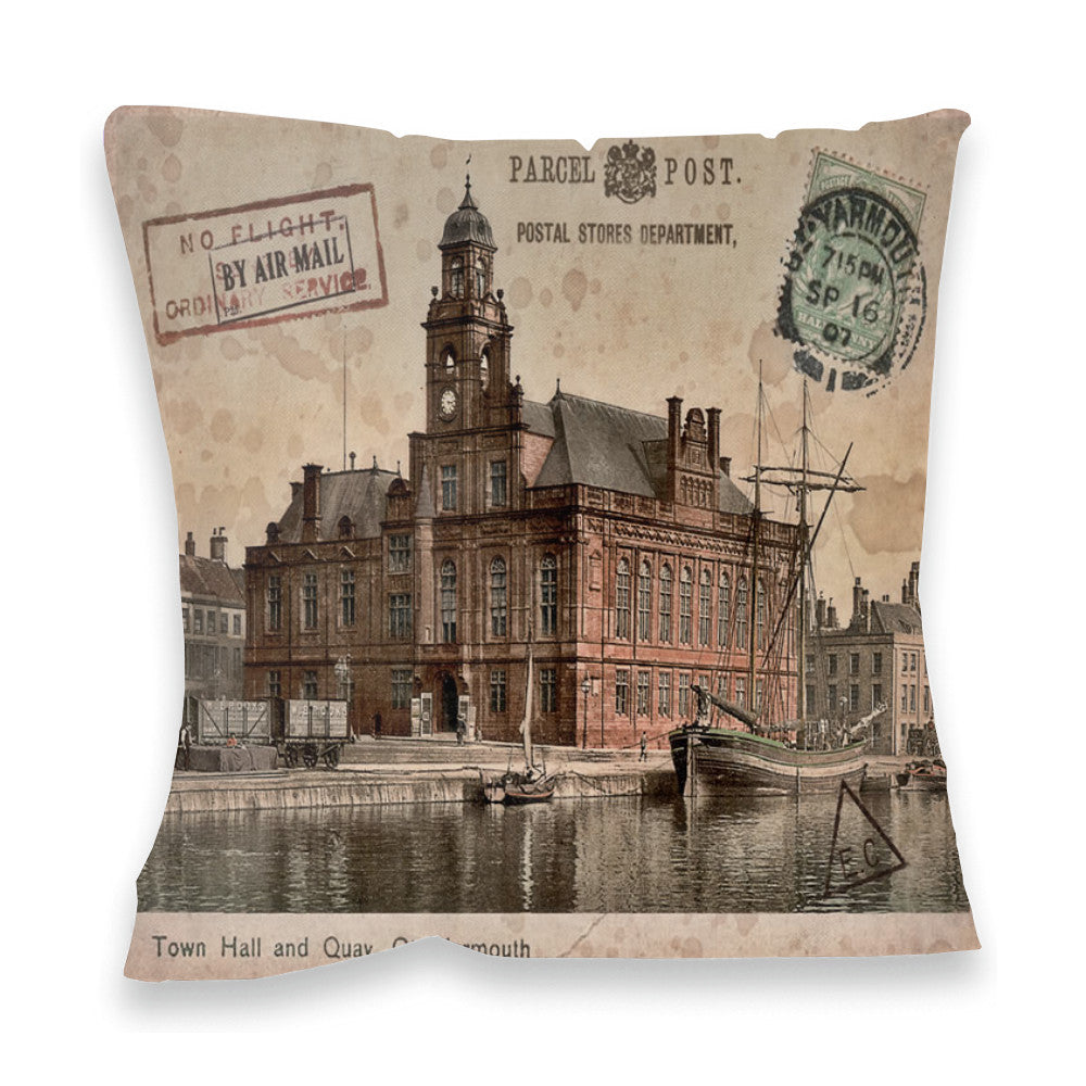 Town Hall and Quay, Great Yarmouth Fibre Filled Cushion