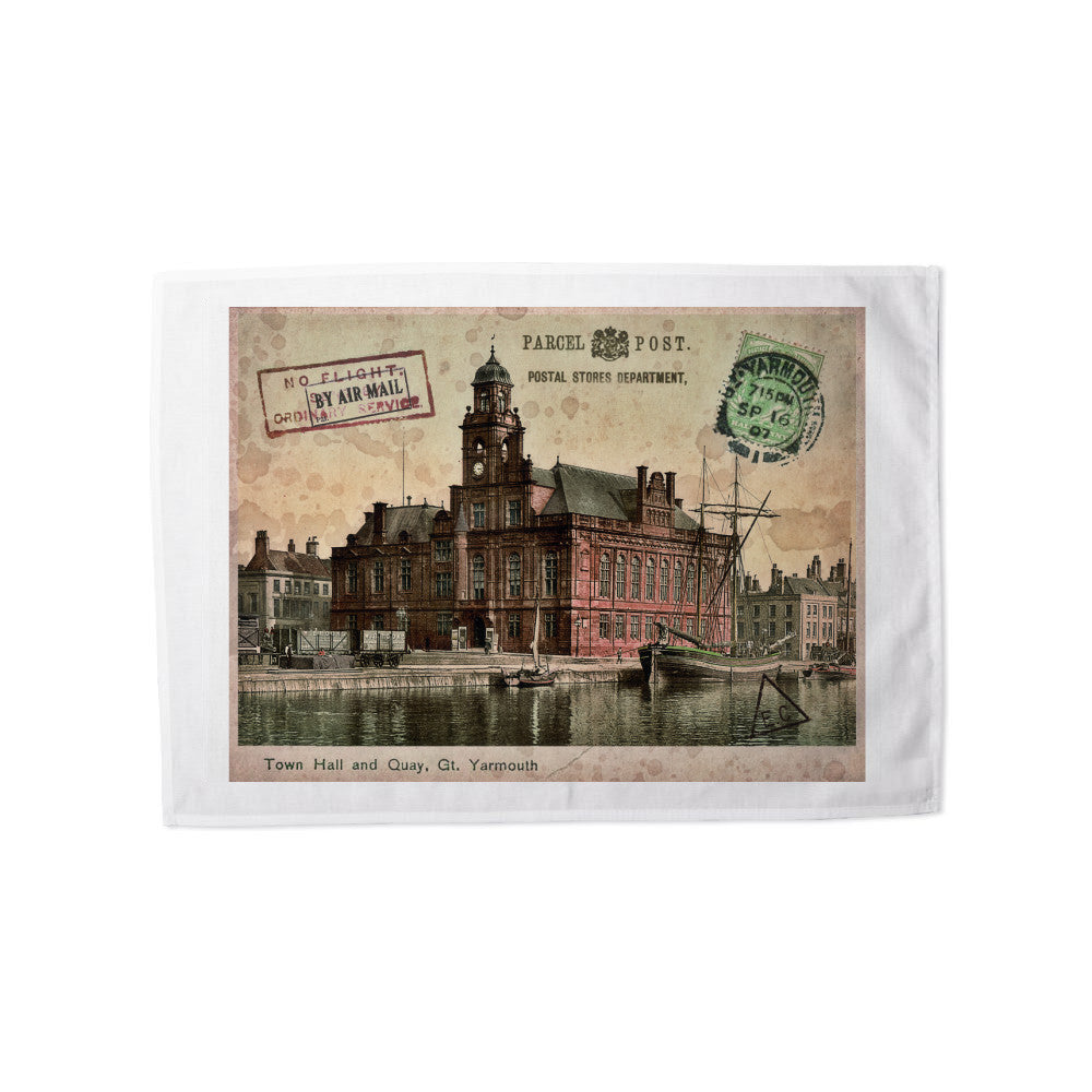 Town Hall and Quay, Great Yarmouth Tea Towel