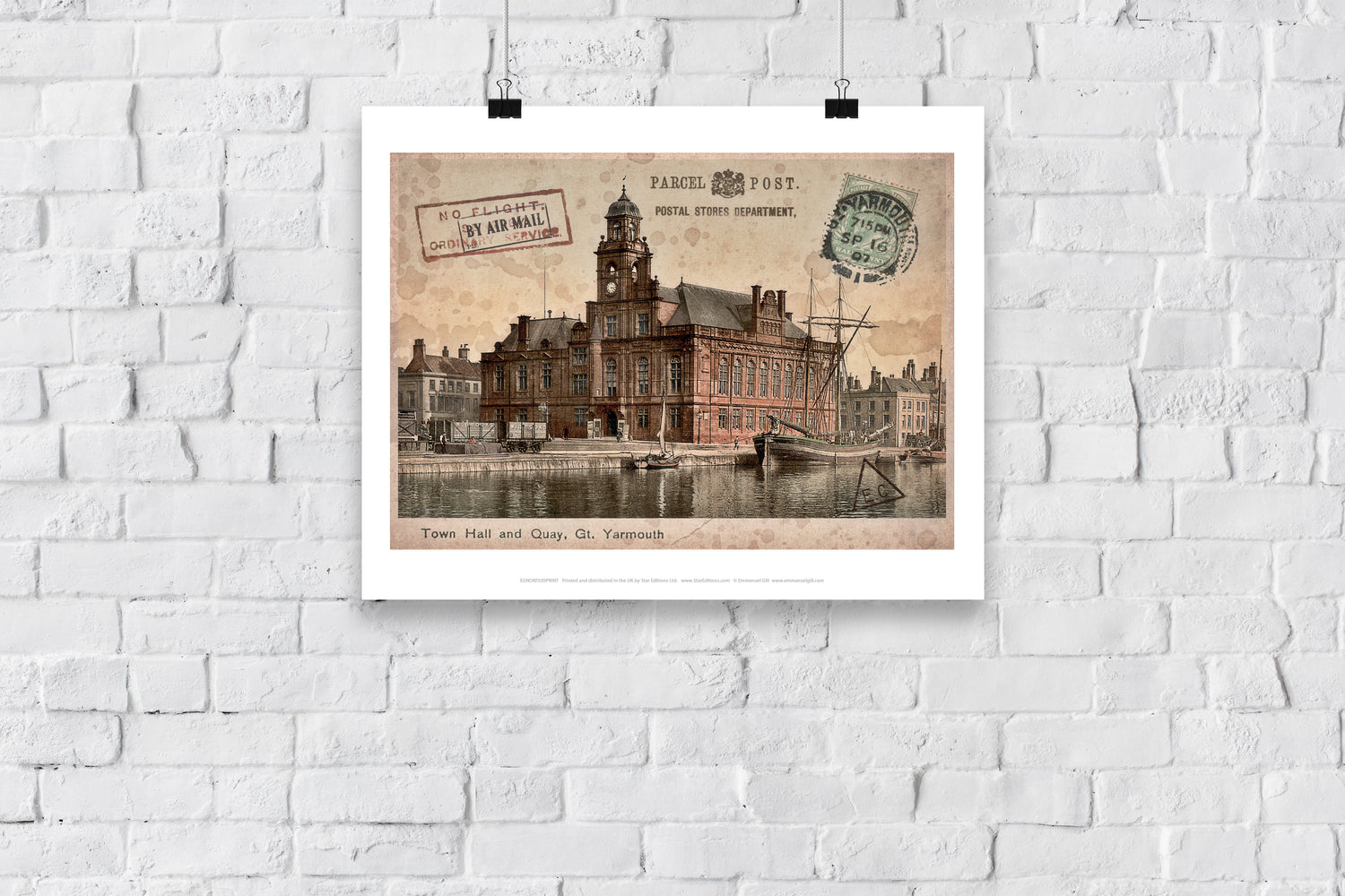 Town Hall and Quay, Great Yarmouth - Art Print