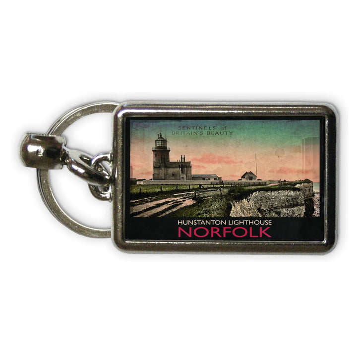 Hunstanton Lighthouse Metal Keyring