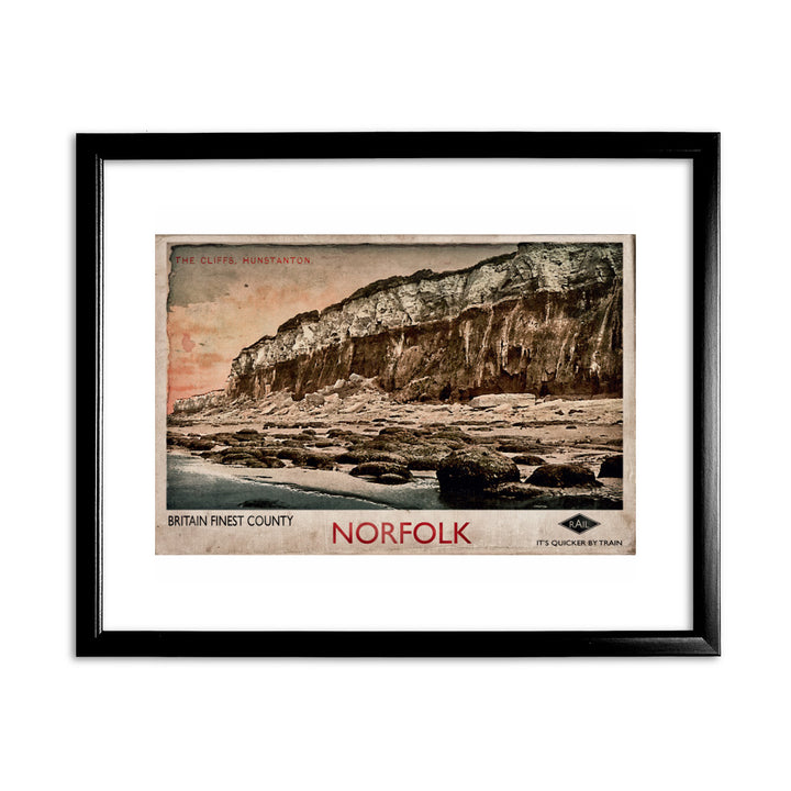 Hunstanton Cliffs 11x14 Framed Print (Black)