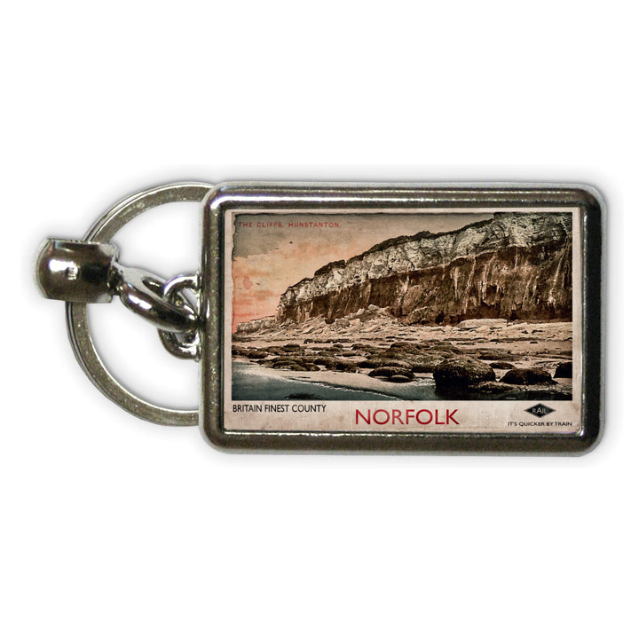 Hunstanton Cliffs Metal Keyring