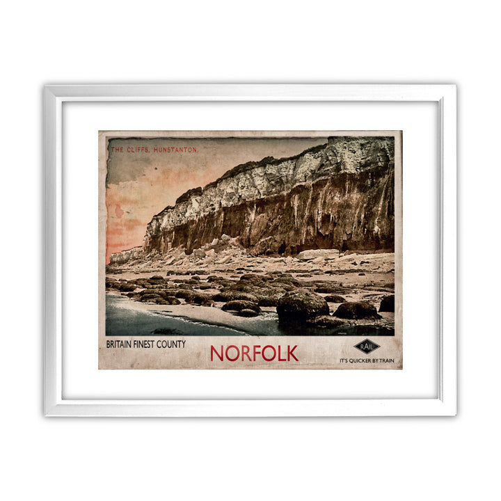 Hunstanton Cliffs 11x14 Framed Print (White)