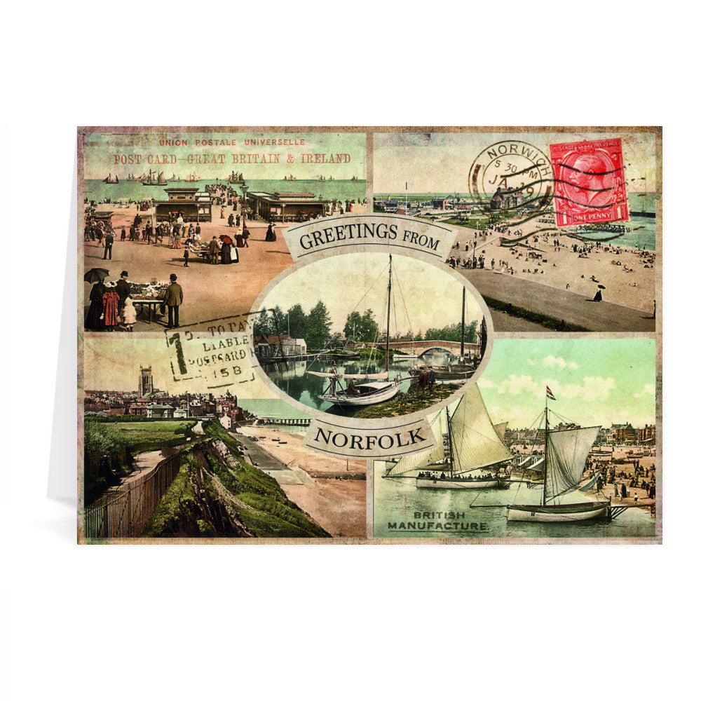 Greetings from Norfolk Greeting Card 7x5