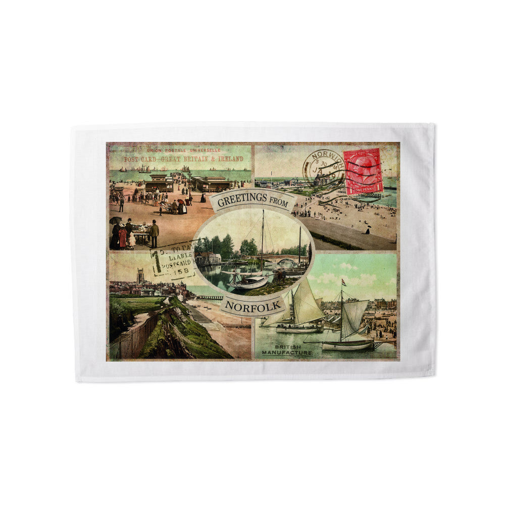 Greetings from Norfolk Tea Towel