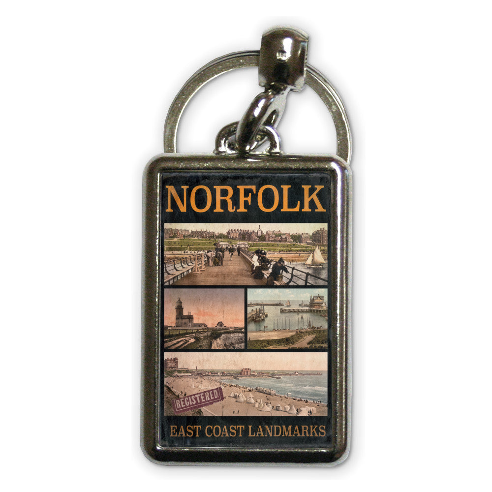 Norfolk East Coast Landmarks Metal Keyring