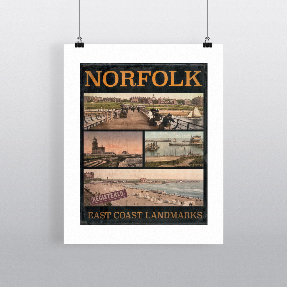 Norfolk East Coast Landmarks 11x14 Print
