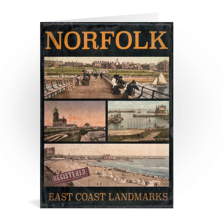 Norfolk East Coast Landmarks Greeting Card 7x5