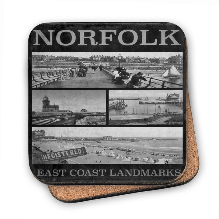 Norfolk East Coast Landmarks MDF Coaster