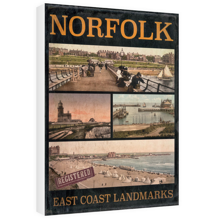 Norfolk East Coast Landmarks 60cm x 80cm Canvas