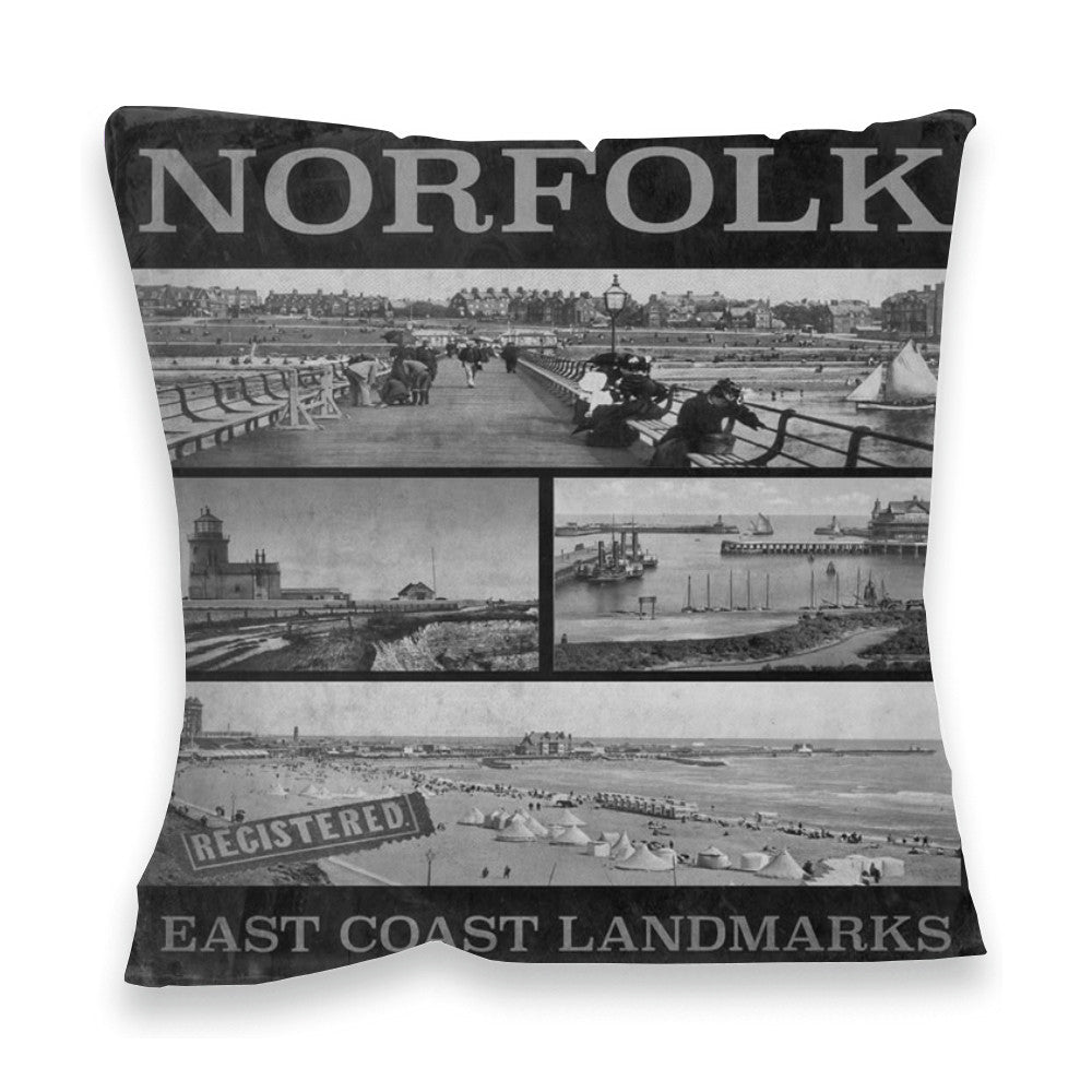 Norfolk East Coast Landmarks Fibre Filled Cushion