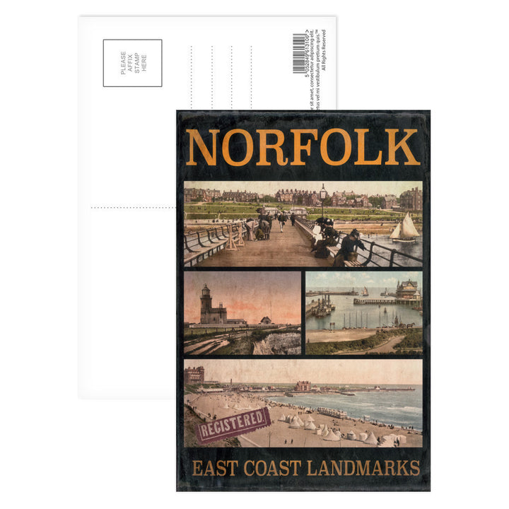 Norfolk East Coast Landmarks Postcard Pack