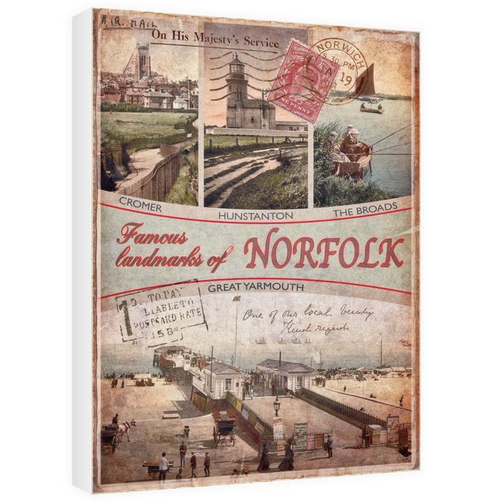 Famous Landmarks of Norfolk 60cm x 80cm Canvas