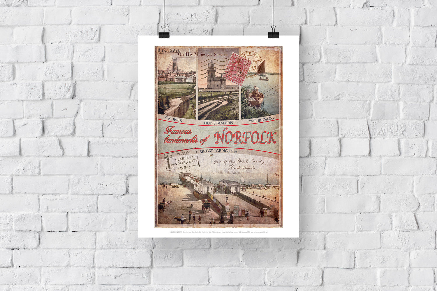 Famous Landmarks of Norfolk - Art Print