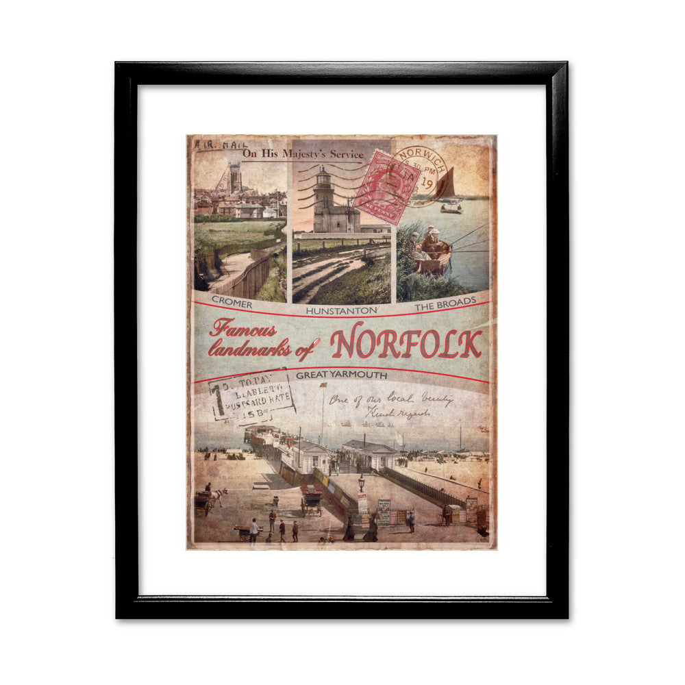 Famous Landmarks of Norfolk - Art Print