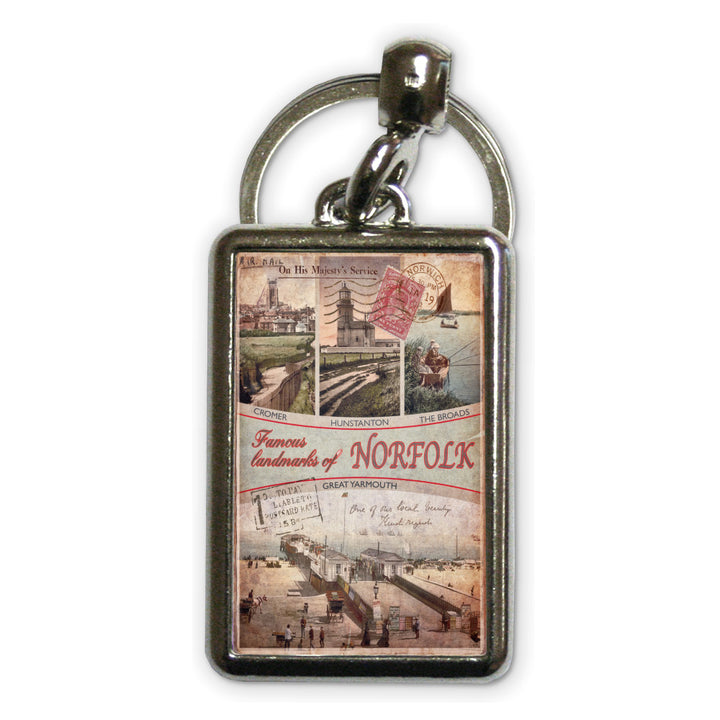 Famous Landmarks of Norfolk Metal Keyring