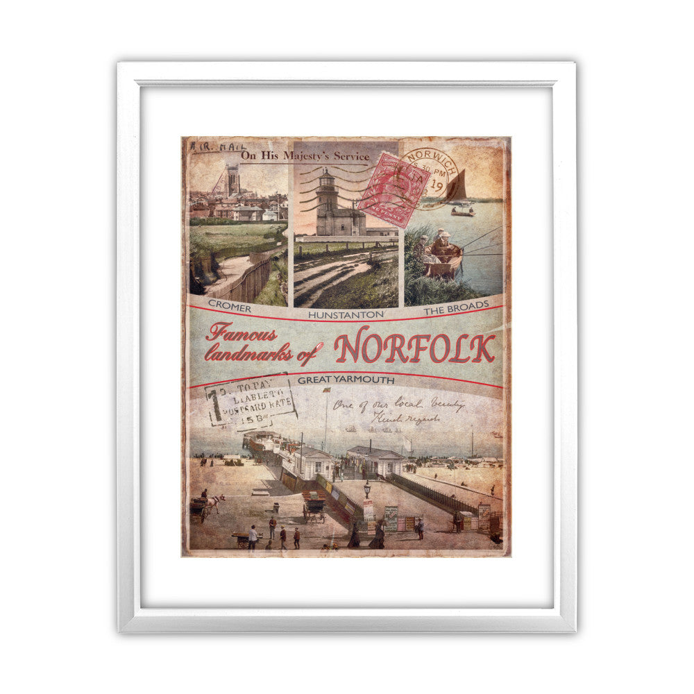 Famous Landmarks of Norfolk - Art Print