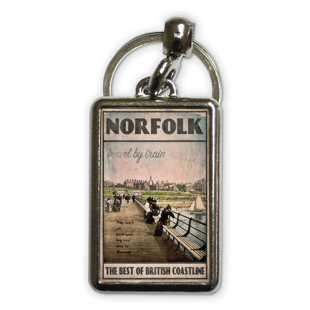 Norfolk, the best of British Coastline Metal Keyring