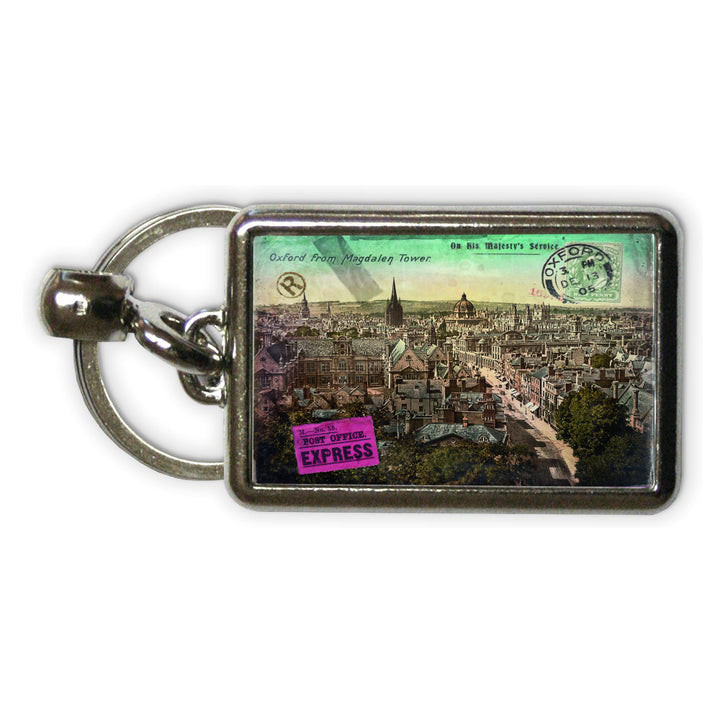 Oxford from the Magdalen Tower Metal Keyring