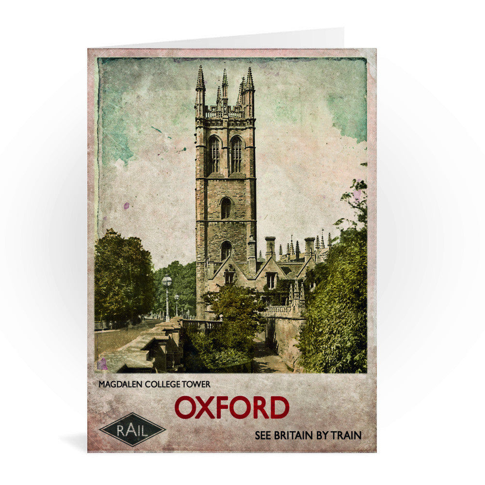 Magdalen College Tower, Oxford Greeting Card 7x5