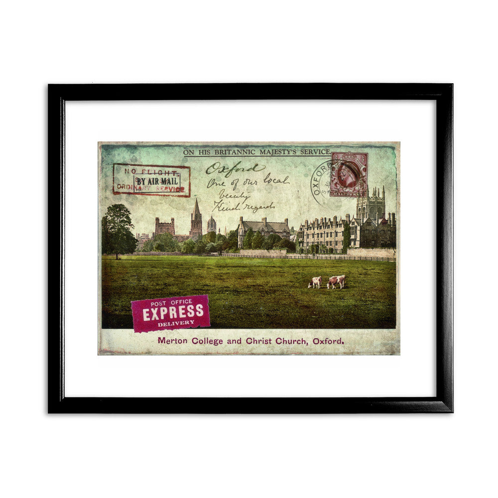 Merton College and Christ Church, Oxford 11x14 Framed Print (Black)