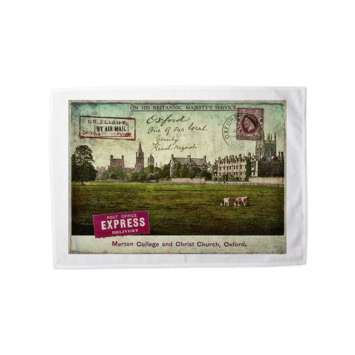 Merton College and Christ Church, Oxford Tea Towel