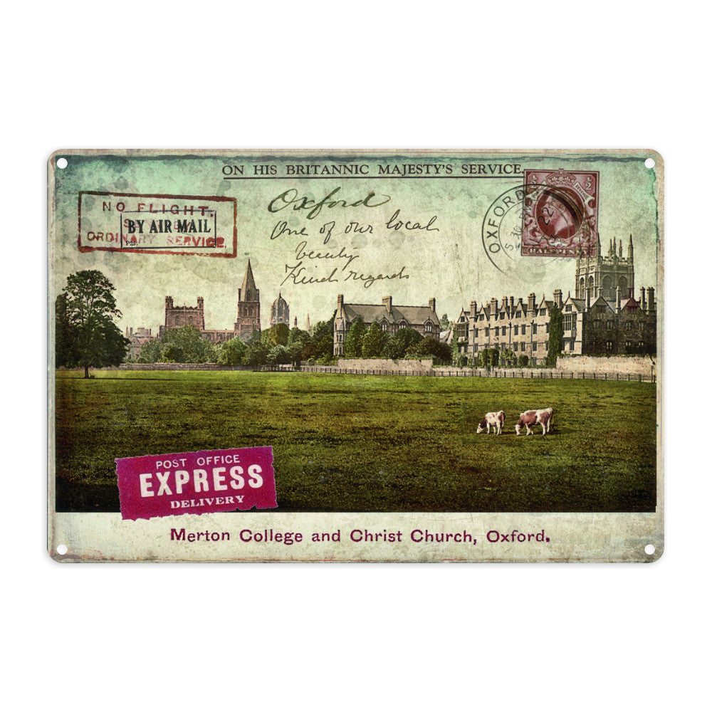 Merton College and Christ Church, Oxford Metal Sign