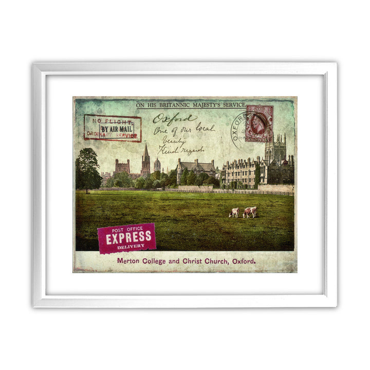 Merton College and Christ Church, Oxford 11x14 Framed Print (White)