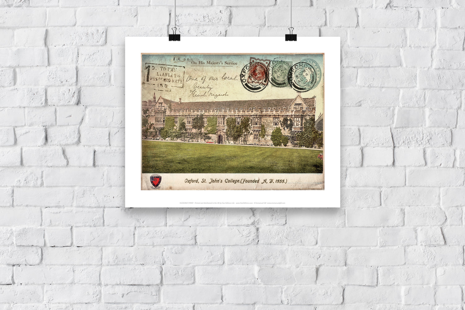 St Johns College, Oxford - Art Print