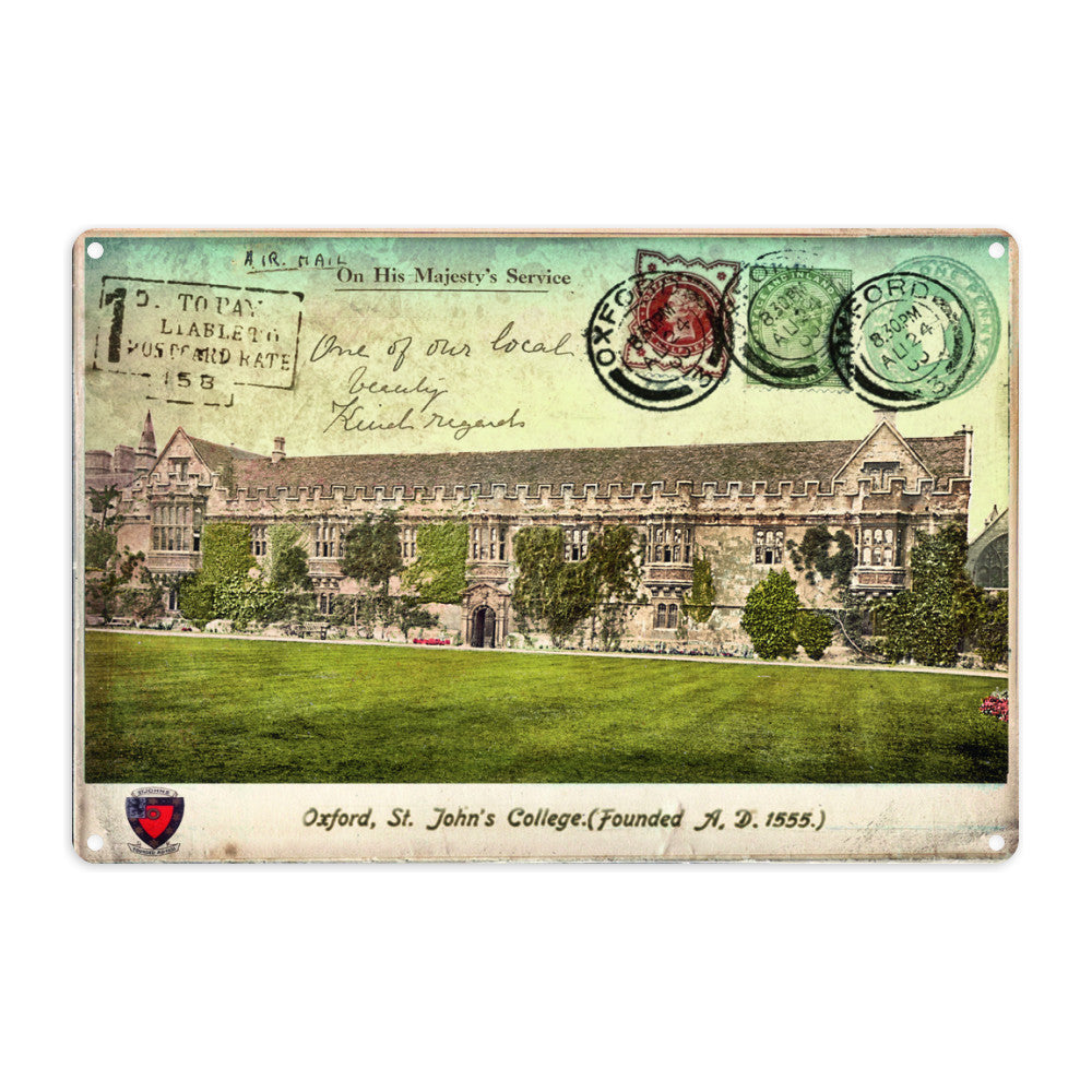 St Johns College, Oxford Metal Sign